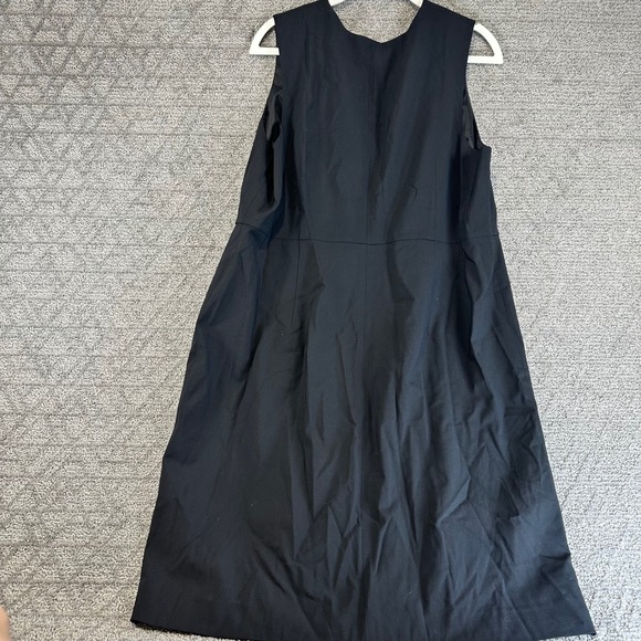 J Crew Tollegno 1900 Italian Wool Black Sleeveless Button Front Dress Size 20 - Picture 5 of 5